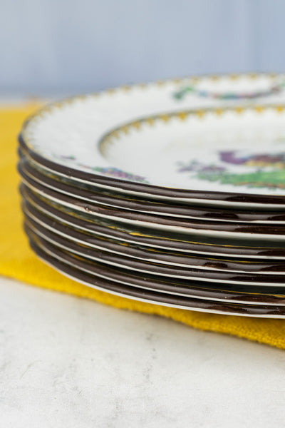 Antique Copeland Spode "Vienna Bird" Plates - Set of 8