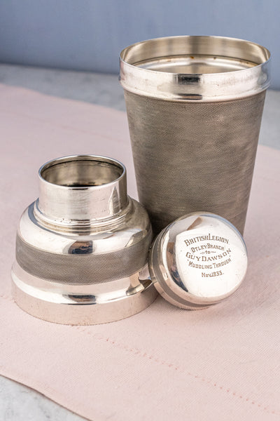 1933 English "Muddling Through" Silverplate Shaker