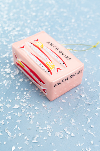 Anchovies Tin Glass Ornament