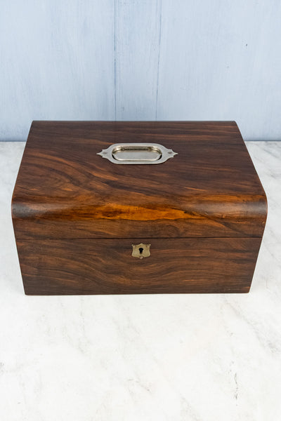 Antique English Faux Bois Sewing Box
