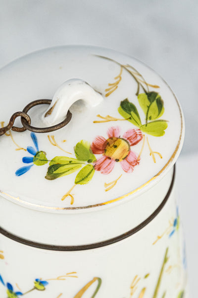 Antique French Handpainted 'Lait' Carafe