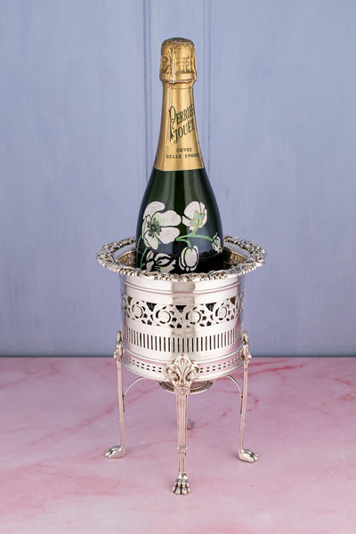 Antique English Silverplate Bottle Stand