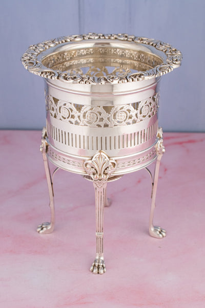 Antique English Silverplate Bottle Stand