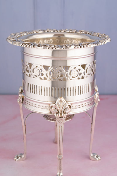 Antique English Silverplate Bottle Stand