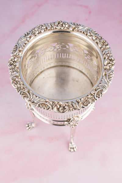 Antique English Silverplate Bottle Stand