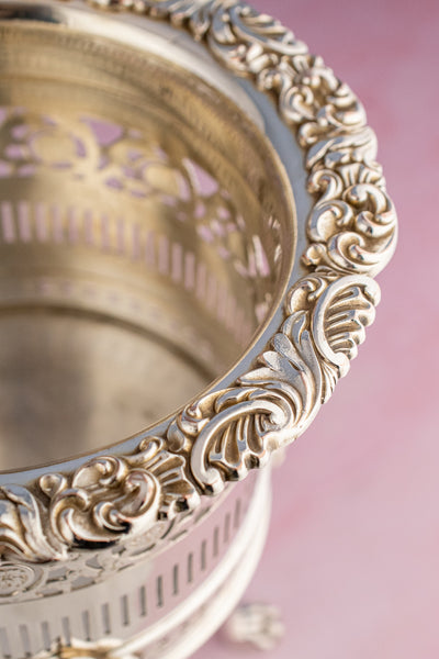 Antique English Silverplate Bottle Stand