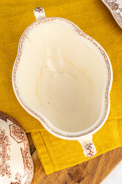 Antique Aesthetic Movement Sauce Tureen with Liner & Ladle
