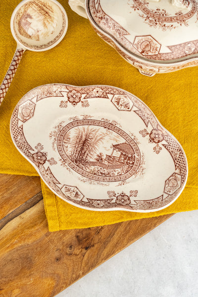 Antique Aesthetic Movement Sauce Tureen with Liner & Ladle