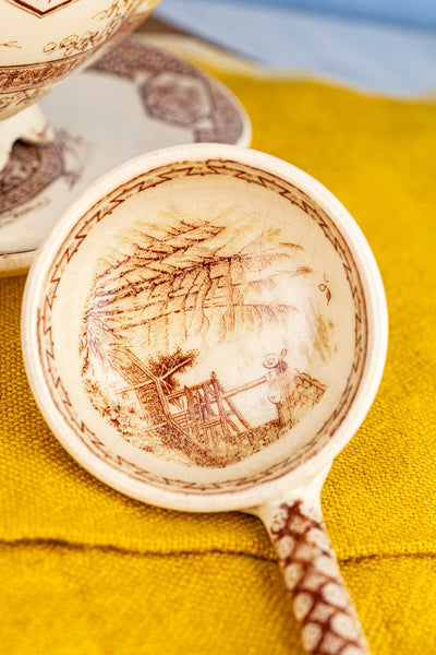 Antique Aesthetic Movement Sauce Tureen with Liner & Ladle