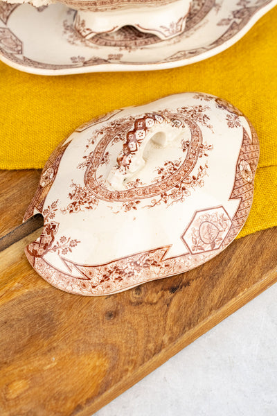 Antique Aesthetic Movement Sauce Tureen with Liner & Ladle