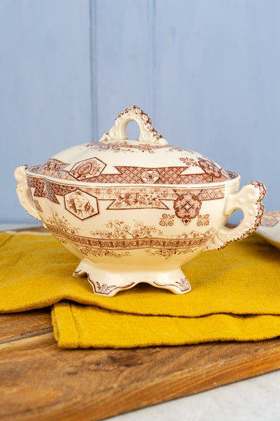 Antique Aesthetic Movement Sauce Tureen with Liner & Ladle