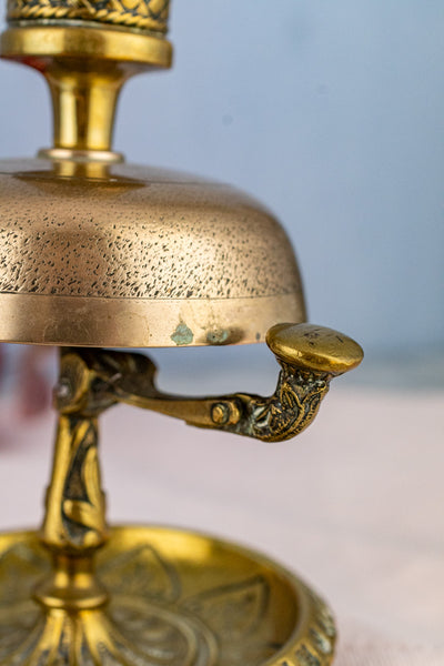Antique Brass Hotel Bell with Match Holder & Strike