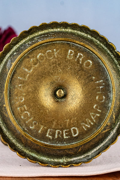 Antique Brass Hotel Bell with Match Holder & Strike