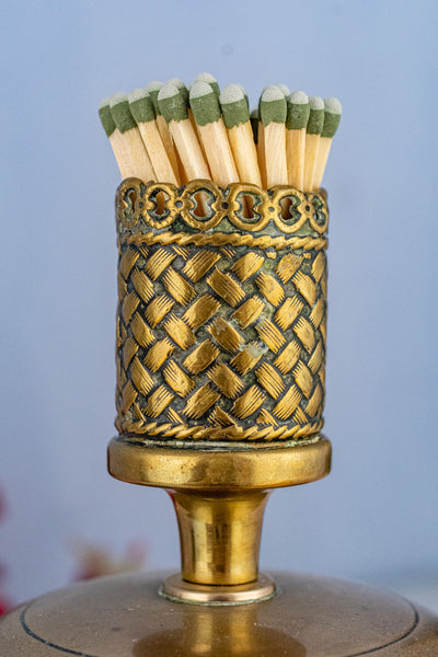 Antique Brass Hotel Bell with Match Holder & Strike