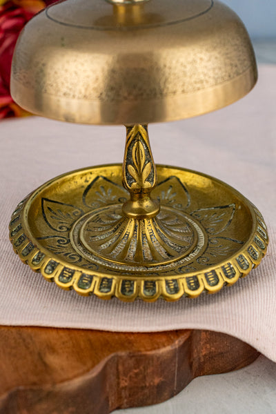 Antique Brass Hotel Bell with Match Holder & Strike