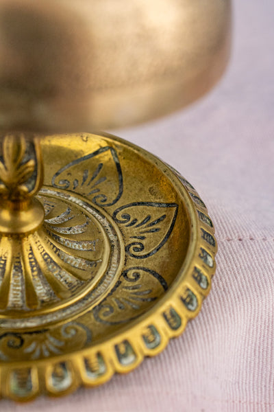Antique Brass Hotel Bell with Match Holder & Strike