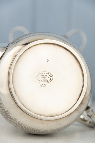 Antique Engine-Turned Silverplate Tea Set