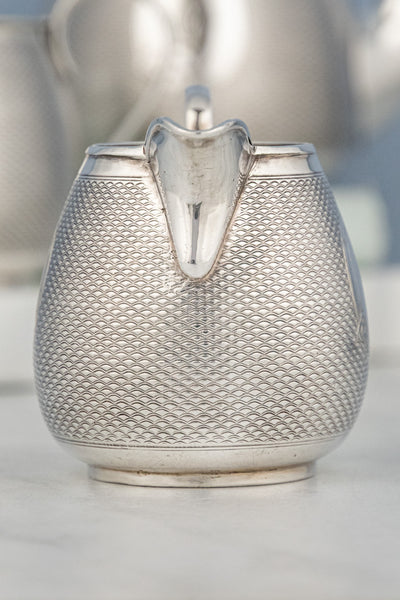 Antique Engine-Turned Silverplate Tea Set