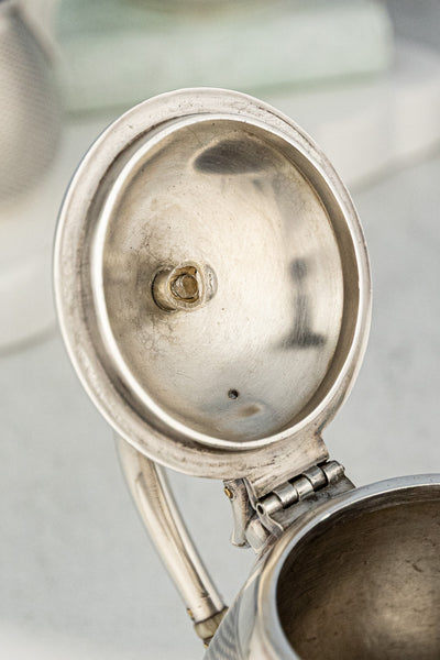 Antique Engine-Turned Silverplate Tea Set