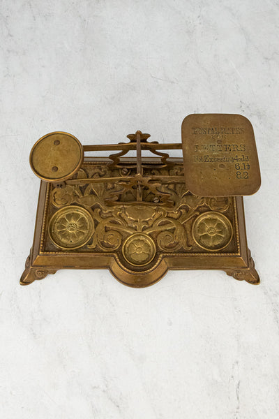 Antique English Brass Postage Scale