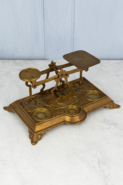 Antique English Brass Postage Scale