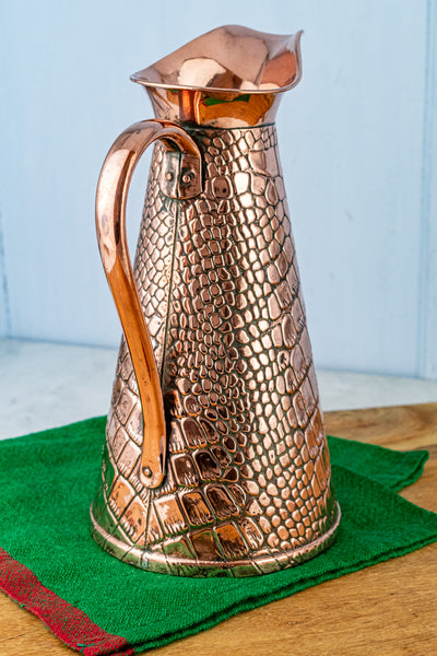 Antique English Copper Crocodile Pitcher