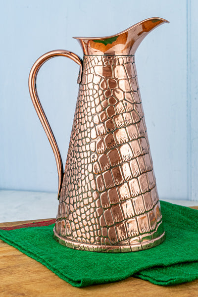 Antique English Copper Crocodile Pitcher