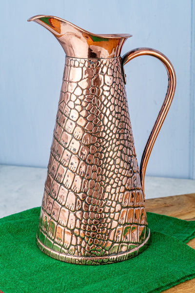 Antique English Copper Crocodile Pitcher