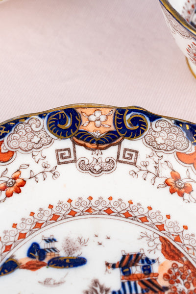 Antique English Imari Cup & Saucer