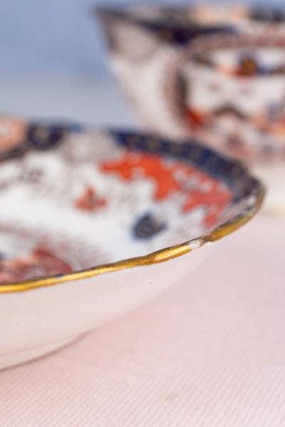 Antique English Imari Cup & Saucer