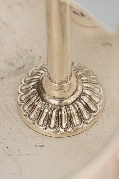 Antique English Silverplate & Cut Crystal Decanter Stand