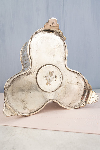 Antique English Silverplate & Cut Crystal Decanter Stand