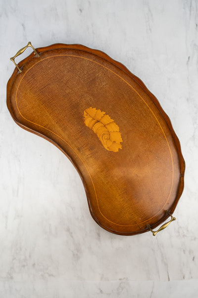 Antique English Inlaid Walnut Tray