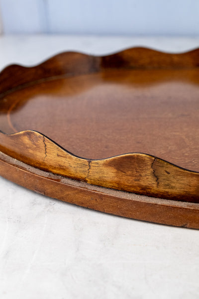 Antique English Inlaid Walnut Tray