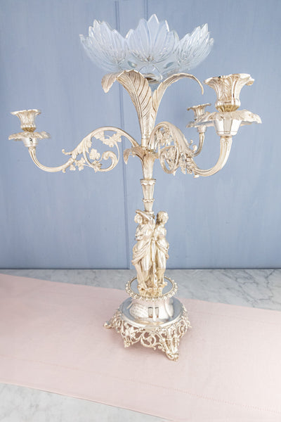 Antique English Silverplate Candelabra Épergne
