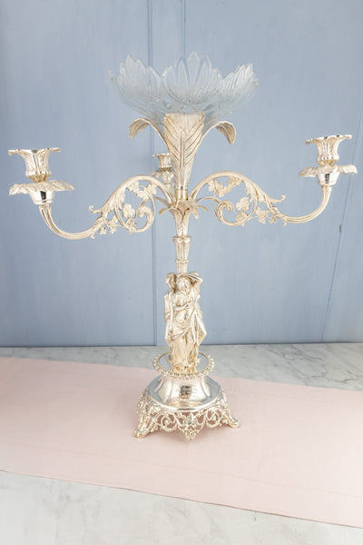 Antique English Silverplate Candelabra Épergne