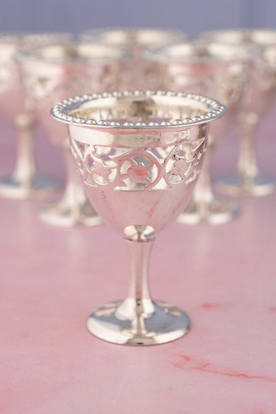 Antique English Silverplate Egg Cruet - Service for 6