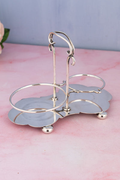 Victorian English Silverplate Milk and Sugar Set in Stand