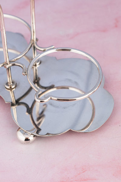 Victorian English Silverplate Milk and Sugar Set in Stand