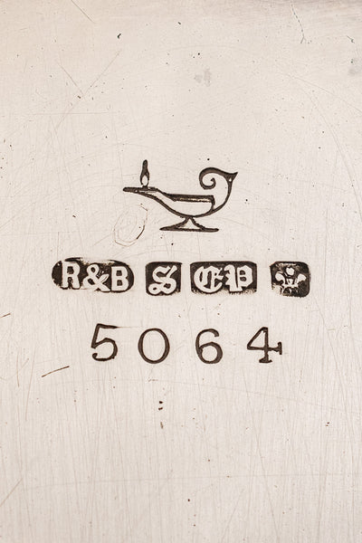 Victorian English Silverplate Milk and Sugar Set in Stand