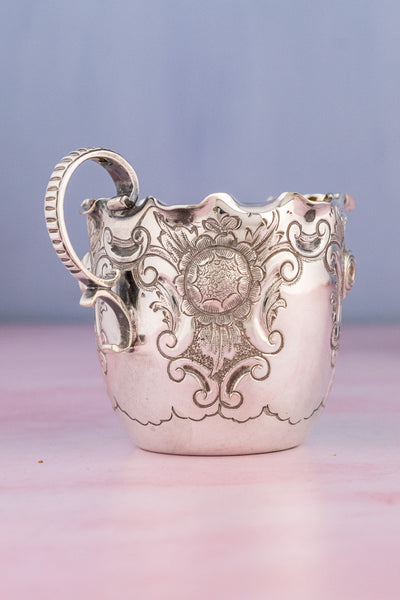 Victorian English Silverplate Milk and Sugar Set in Stand