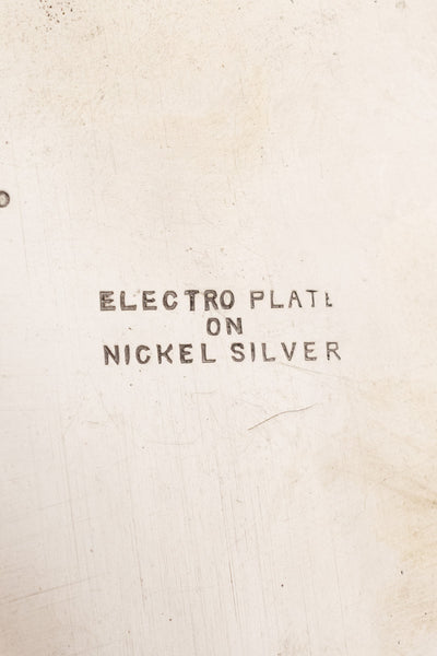 Antique English Silverplate & Blush Cut Crystal Condiment Stand