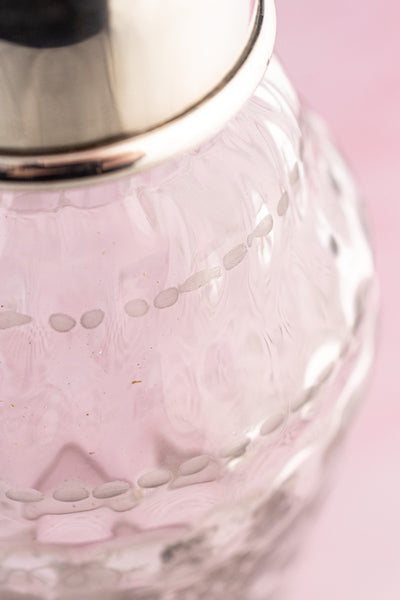 Antique English Silverplate and Engraved Crystal Cocktail Shaker