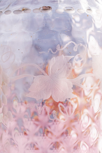 Antique English Silverplate and Engraved Crystal Cocktail Shaker