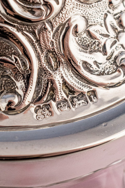 Victorian English Sterling Silver and Cut Glass Biscuit Barrel