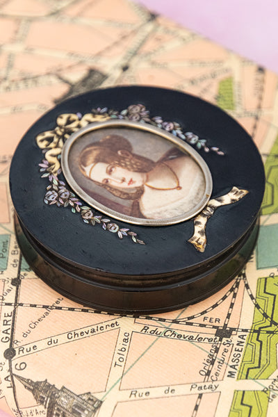 Antique French Keepsake Portrait Box