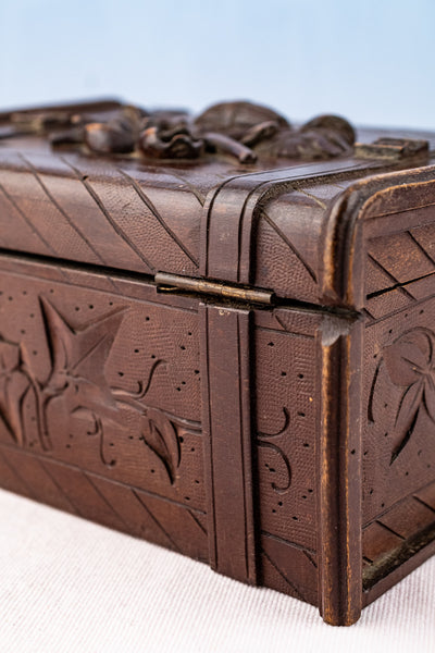 Antique French Carved Wooden Box