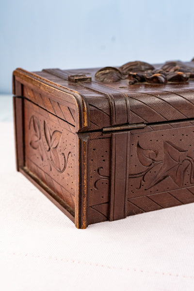 Antique French Carved Wooden Box