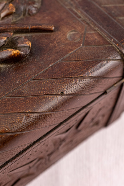 Antique French Carved Wooden Box