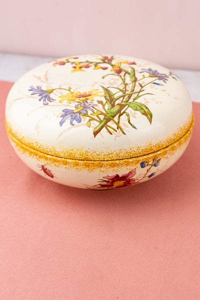 Antique French Lunéville Ceramic Covered Box